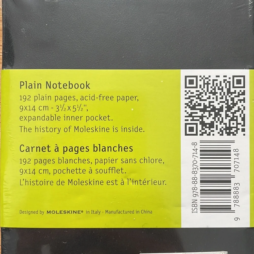 Moleskine legendary notebook soft cover plain notebook size 4” x 6”